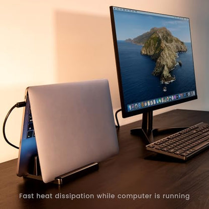 EAXBUX 4 in 1 Vertical Laptop Stand Holder,Adjustable ABS Plastic Desktop Notebook Dock,Vertical Laptop Stand Space-Saving for All MacBook/Surface/Samsung/HP/Dell/Chrome Book - size: 2-Slot