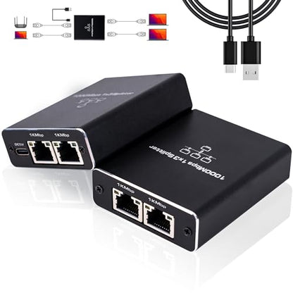 LIEZHUA Upgrade Ethernet Splitter 1 to 3 High Speed 1000Mbps, LAN with USB Power Cable, RJ45 for Cat5/5e/6/7/8 Cable Gigabit Internet [3 Devices Simultaneously Networking] | 3 Devices Networked Simultaneously ,1000 Mbps Multi-port network Splitter with US
