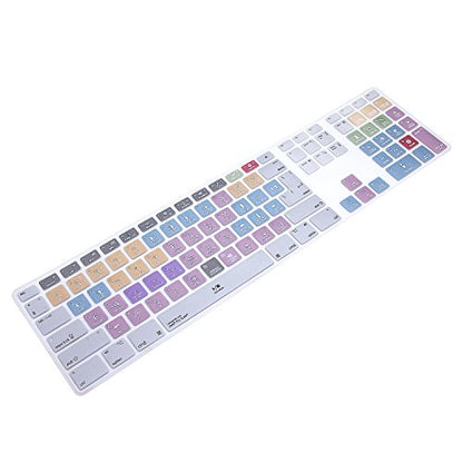 Ultra Thin Shortcuts Extended Silicone Keyboard Protective Cover Skin for Mac Aluminum Wired Keyboard MB110LL/B (A1243) Numeric Keypad (for Avid Pro Tools) - color: Avid Pro Tools
