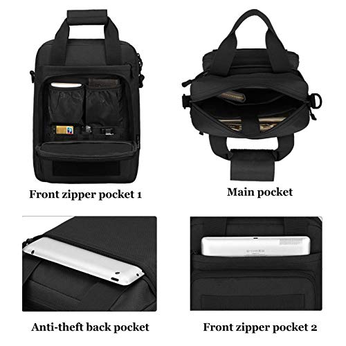 CamGo 12" Laptop Messenger Bag for Men Vertical Tactical Crossbody Shoulder Bag Small Computer Briefcase Molle Handbags - color: Black