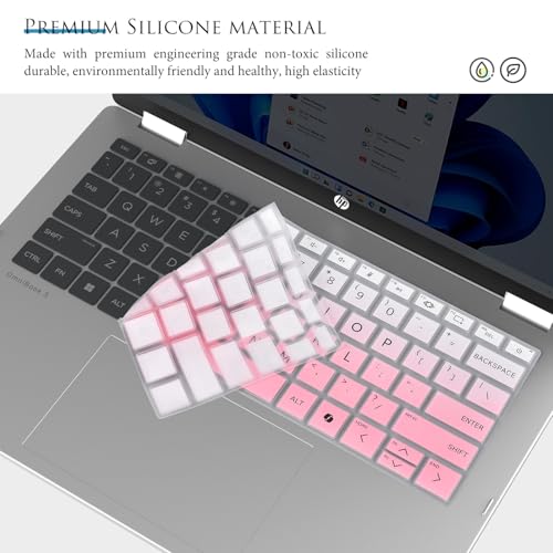 Keyboard Cover Skin for 14" HP OmniBook Laptop 14-fe0097nr / OmniBook 5 AI PC 14-he0099nr 14-he0017nr / OmniBook 5 Flip 14-fp0000 14-fp0057nr(Not for OmniBook X Flip 14-fm 14-fk 16-ar)-Gradual Pink - color: Gradual Pink