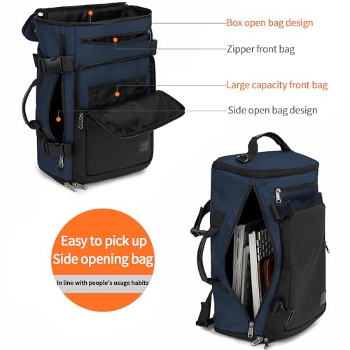 Kalesi Gym Duffle Bag Backpack 4-Way Waterproof with Shoes Compartment for travel Sport Hiking laptop - color: Business-dark Blue