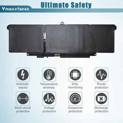 57Wh WW8N8 Laptop Battery Replacement for DELL Latitude 7340 7350 7440 7450 7640 7650 Series Notebook 66DWX 0CTJJ6 0HYH8 FH97R 3ICP6/65/78 11.4V 4878mAh - size: 10.43*3.19*0.24inch WW8N8