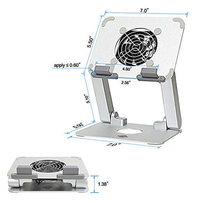 Surface Pro Tablet Stand with Quiet Cooling Fan for Microsoft Surface & iPad Pro/Air/Mini,Samsung Galaxy,Up to 13'' Tablets - color: Silver