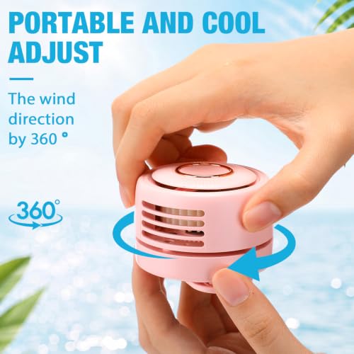 3 Pack Portable Silent Mini Bladeless Fan Clip On Cooling USB Rechargeable Electric Small Fan for Shirt Belt Waist Outdoor Travel Office Summer Wear Personal Use (Black, Pink, White) - color: Black, Pink, White
