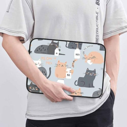 Laptop Sleeve Bag 15.4 15.6 Inch,Modern Cats Funny Cat Grey Protective Polyester Computer Cases Laptop Cover Briefcase Bag Tablet Travel Cover - color: LPS-017