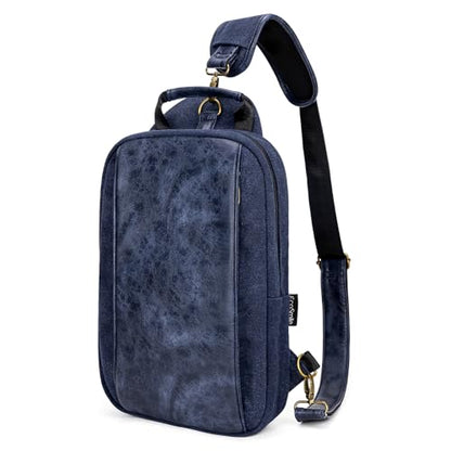 Canvas Messenger Bag Sling Bag Crossbody Shoulder Bag for Men Women Travel Work Satchel Bags - color: Blue-a