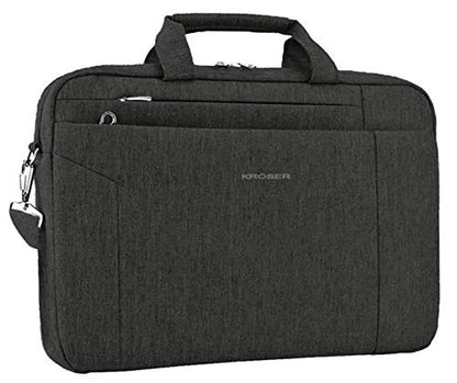 KROSER Laptop Bag 15.6 Inch Briefcase Shoulder Bag Water Repellent Laptop Bag Bussiness Carrying Handbag | Built-in luggage strap & TSA friendly, multi compartments, suitable for business, office, travel, men and women - color: Black