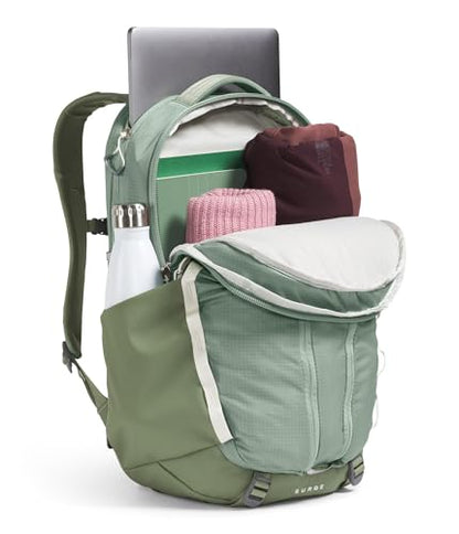 The North Face Surge Commuter Laptop Backpack, Slate Moss/Bark Mist, OSFA | Everyday Travel Bag, Laptop Sleeve, Water-Repellent - color: Slate Moss/Bark Mist