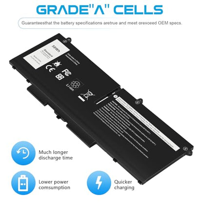 ASUNCELL 58Wh 07KRV Laptop Battery Replacement for Dell Latitude 5430 5530 Precision 3570 P104F005 P104F006 P137G004 P137G005 P137G006 H4PVC 0H4PVC Y86WG 0Y86WG 08WRCR 078FWY 4FVJG O7KRV 15.2V 4-Cell - size: 07KRV 8.94 × 4.96 × 0.71 in