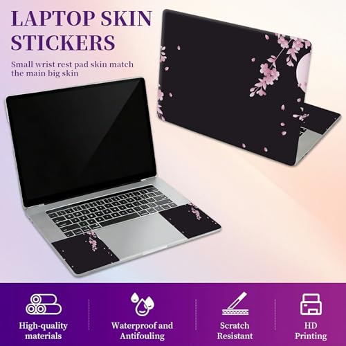 Laptop Skin Sticker Laptop Cover for 12" 13" 13.3" 14" Laptop Stickers,Reusable Skin Sticker Cover Personalized Art Waterproof & Scratch-Resistant Protector Case,Sakura Cherry Blossom - color: Sakura Cherry Blossom