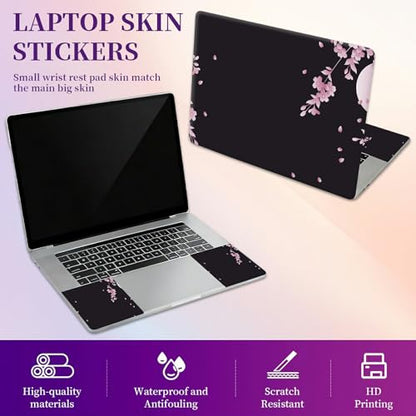 Laptop Skin Sticker Laptop Cover for 12" 13" 13.3" 14" Laptop Stickers,Reusable Skin Sticker Cover Personalized Art Waterproof & Scratch-Resistant Protector Case,Sakura Cherry Blossom - color: Sakura Cherry Blossom