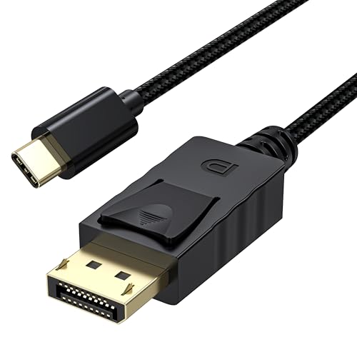 USB C to DisplayPort 1.4 Cable 6FT with Latch, 8K@60Hz 4K@144Hz USB C to DP Cable, USB-C to Display Port Cable Thunderbolt 4/3 Compatible for MacBook Pro Air iPhone 15 Steam Deck Surface - size: 6.6FT