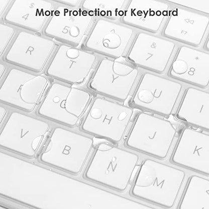 ProElife Keyboard Cover Skin for 2024-2021 Apple Magic Keyboard 3 with Touch ID A3118 A2449 Ultra Thin Silicone Keyboard Protector for iMac 24'' / Mac mini M4 M2 M1 Chip Keyboard Accessories (Clear) | Clear, Non-interference Design for ID Key, Dust-proof,