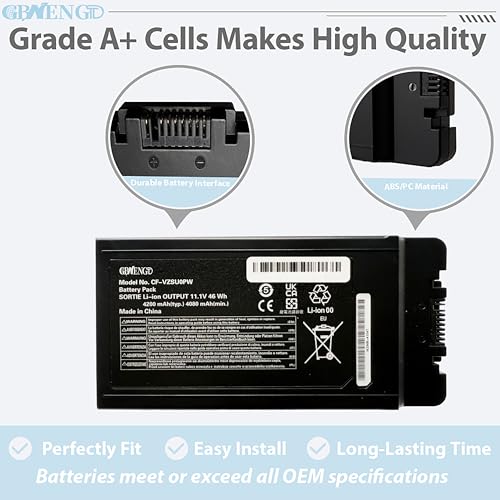 CF-54 CF-VZSU0PW Laptop Battery Replacement Pack for Panasonic Toughbook CF54 MK1 MK2 MK3 Toughbook 54 Gloved Multi Touch 54 Lite Performance Prime Series Notebook 6-Cells