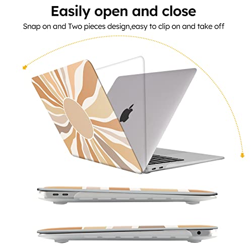 iCasso for MacBook Air 13 Inch Case 2020 2019 2018 Release A2237 M1/A1932/A2179 with Retina Display, Protective Hard Plastic Shell Case and Keyboard Cover for MacBook Air 13 (Sunshine) - color: Sunshine