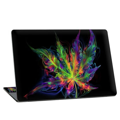 Universal Laptop Skin Sticker with 2 Wrist Pad Skins, Waterproof Scratch Resistant Vinyl Laptop Cover Decal, Cut to Fit for 11–15.6 Inch MacBook HP Dell Lenovo, Color Weed - color: Color Weed