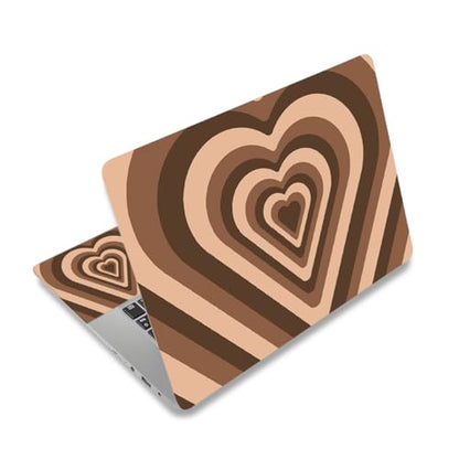 12.1-15.6 Inch Laptop Skin Decal, Universal Reusable Vinyl Cover Sticker for Notebook PC, Waterproof Art Decal Protector - Brown Hearts - color: Brown Hearts