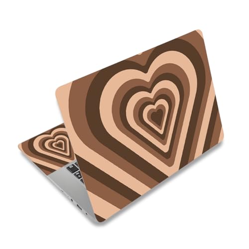 12.1-15.6 Inch Laptop Skin Decal, Universal Reusable Vinyl Cover Sticker for Notebook PC, Waterproof Art Decal Protector - Brown Hearts - color: Brown Hearts