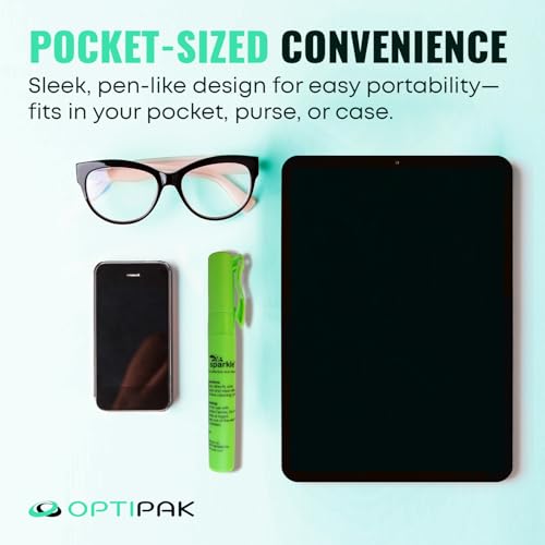 Sparkle Anti-Reflective Safe Pen Lens Cleaner Spray kit - (3) 0.3oz Glasses Cleaner Pen Spray & (2) Microfiber Cloth for Eyeglasses, Sunglasses, Lenses, Screens and Camera Cleaning Kit (5 Piece Set)