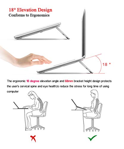 Soke-Six Laptop Stand,Aluminum Portable Foldable Laptop Support Stand Holder Desk Table Mobile Phone Stand for iPad MacBook Pro Air Notebook