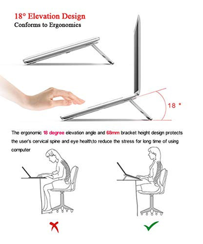 Soke-Six Laptop Stand,Aluminum Portable Foldable Laptop Support Stand Holder Desk Table Mobile Phone Stand for iPad MacBook Pro Air Notebook