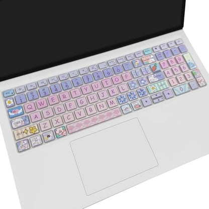 Cute Keyboard Cover for Dell Inspiron 15 3000 5000 7000 3510 3511 3515 3525 3530 3535 5510 5515 5518 7510 15.6", Inspiron 16 7610, Vostro 15 3510 5510 5515, Latitude 3520, Cute Bunny - color: Cute Bunny