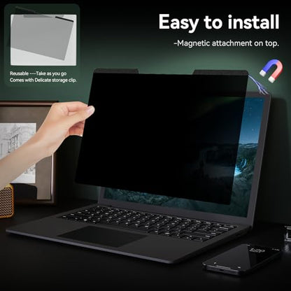 Magnetic Laptop Privacy Screen 14 Inch 16:10 Aspect Ratio Anti-Glare Blue Light Monitor Protector,Removable 14in Film for Lenovo HP Dell Acer Asus Thinkpad Envy Xps - size: Magnetic 14" 16:10 Aspect
