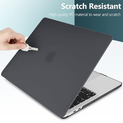 for MacBook Pro 13 inch Case 2023 2022 2021 2020 Release Model: A2338 M2/M1 A2289 A2251 with Touch Bar & Touch ID, Frosted Matte Plastic Hard Shell Case & Keyboard Cover, Black - color: Black