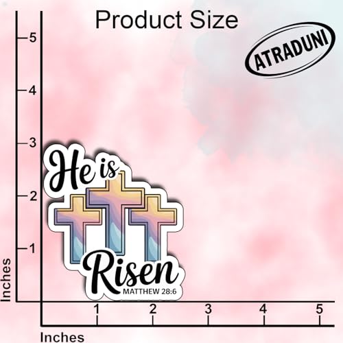 (3Pcs) He is Risen Stickers Christian Inspirational Bible Verse Quote Religious Scripture Prayer Gifts Waterproof Vinyl Decal for Kindle Water Bottle Bumper Car Hard Hat Phone Laptop Size 3"x 2.5" - color: He is Risen – Matthew 28:6