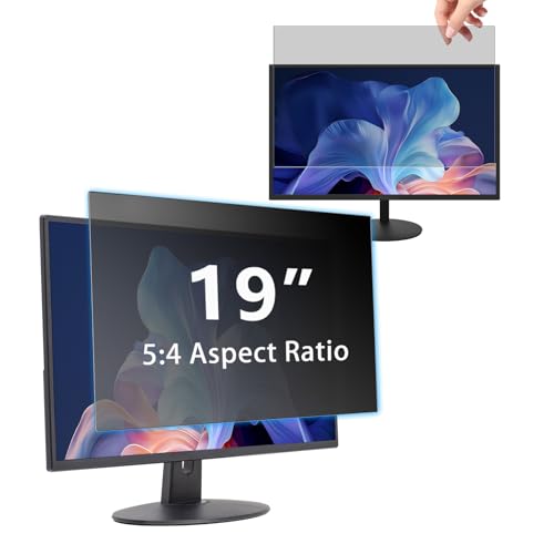 19" Privacy Screen Computer for 5:4 Aspect Ratio, 2-Sided Removable Anti-Peeping/Anti-Glare, Blue Light Block, UV Protect, Reduce Strain, Anti-Scratch, Fits 19-inch 5:4 Protector Film - size: 19inch 5:4