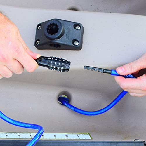 DocksLocks Security Cable Lock (5' to 25’ Lengths) with Combination, 25ft | Weatherproof, Resettable Combination, Multi-Purpose, Anti-Theft Protection, 10mm Diameter, For Kayaks, Bikes, Scooters - size: 25ft