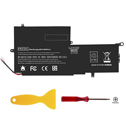 TREE.NB High Performance Battery for HP PK03XL Spectre 13 Pro X360 G2 G1 Spectre 13-4005dx 14-k119tx 14-k120us 14-k124tx 14-k126tx 14-k127tx 14-k134tu TPN-C109 714762-422 715050-001 Hstnn-lb4p - size: 10.94x5.31x0.16inch PK03XL