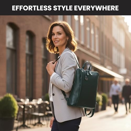 12.5 Inch Genuine Leather Backpack Purse For Women & Men | Grey Leather Backpack, Small Travel Bookbag With Adjustable Shoulder Strap, YKK Zipper, Mobile & Slip Pockets, 12.5 Inch - color: Grey