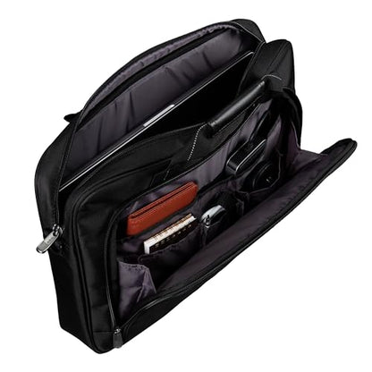 Targus 15-16 Inch Slim Lightweight Laptop Briefcase, Black - Messenger and Shoulder Bag with Padded Compartment and Trolley Strap for 16" Laptops (TCT027US) - color: Black, size: 16 inch