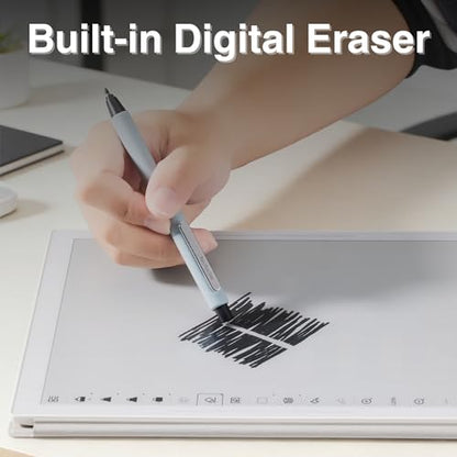 PL2 EMR Stylus Pen for Supernote, Remarkable 2, Quaderno - 4096 Pressure Sensitivity, Palm Rejection, Digital Eraser, Press-to-Extend Nib & Non-Removable Clip (5 Nib Caps Included)