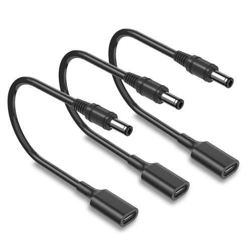 3Pack USB C to DC 5.5mm x 2.1mm Power Cord 1Ft, USB Type C Female to DC 5521 Male Plug 5V 3A Power Charging Cable Extension Cord for Printer, CCTV, Digtal Piano, Balenced Bicvcle, LED Light - size: 3Pack, style: 1FT