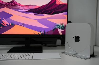 Adjustable Mac mini Stand Aluminium Vertical Laptop Holder Desk Mount - Universal Fit for Mac mini 2005-2023, Compatible with Laptop and Mini PC - Slot Width (10-52mm/0.4-2 inch) - color: Silver for Mac Mini 2005-2023