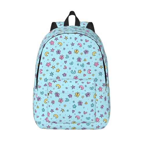 Laptop Backpack For Women - Durable Lightweight Laptop Backpack With 1 Main Compartment，Waterproof Casual Daypack Travel Backpack For Men - color: Butterfly Flower, size: 15.7inch