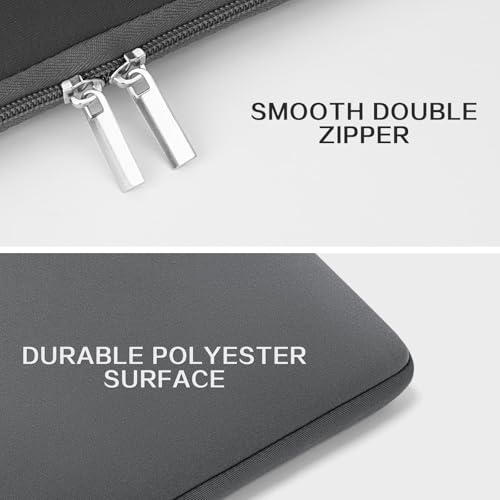 RAINYEAR 14 Inch Laptop Sleeve Case with Pocket & Accessories Pouch, Gray | Protective Padded Zipper Soft Laptop Case Carrying Computer Bag Compatible with 14 Inch Notebook Chromebook Tablet Ultrabook - color: Gray, size: 14"