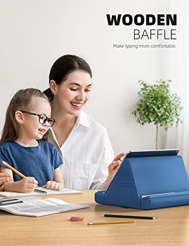 Lamicall Tablet Pillow Holder Stand - Tablet Pillow Soft Pad for Lap | Tablet Holder for Bed and Desk with Pocket & 4 Viewing Angles, for iPad Pro Air, Mini, Kindle, iPhone, 4-13" Devices, Blue - color: Royal Blue