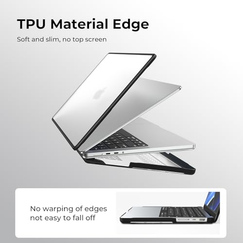 BlueSwan Anti-Cracking Case for MacBook Pro 16 inch M5-M1 Pro/Max 2026-2021 | Anti-Scratch Protective Hard Case, Soft TPU Bumper, Drop Protection, Sturdy and Durable, Business & Travel, Frosted Clear - color: Frosted Clear, size: Pro 16-inch (2026-2021)
