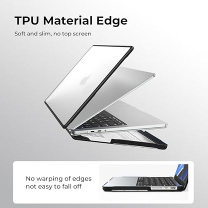 BlueSwan Anti-Cracking Case for MacBook Pro 16 inch M5-M1 Pro/Max 2026-2021 | Anti-Scratch Protective Hard Case, Soft TPU Bumper, Drop Protection, Sturdy and Durable, Business & Travel, Frosted Clear - color: Frosted Clear, size: Pro 16-inch (2026-2021)