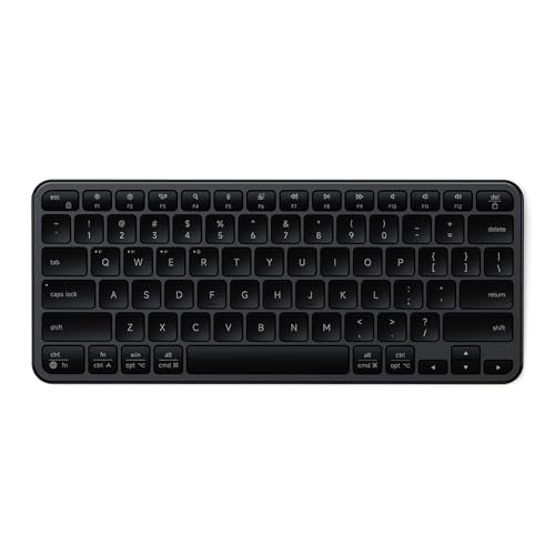 Satechi Slim EX1 Wireless Keyboard, Compact Keyboard for Mac, Windows, Android, Multi-Device 4-in-1 Connectivity (3X Bluetooth + 2.4GHz), Instant OS Remap, USB-C Rechargeable Battery, Space Black - color: Space Black, size: Keyboard