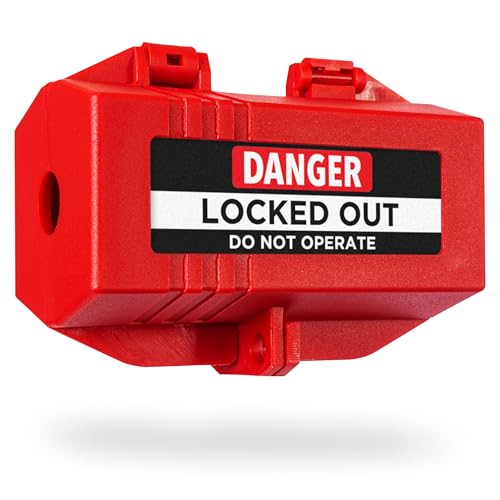 TRADESAFE Lockout Tagout Plug Lock - 110-125V, 4-3/8 x 2-1/8 inches | Fits plugs up to 2-1/8 inch diameter, non-conductive polypropylene, supports up to 2 LOTO locks - size: Medium, style: 1 Pack