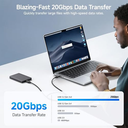 Cable Matters 20Gbps USB C to USB C Monitor Cable - 6ft / 1.8m, Supports Up to [8K@30Hz / 4K@120Hz Video, 240W Charging, 20Gbps Data Transfer], USBC Video Cable, Works with CarPlay, Android Auto - size: 6 ft