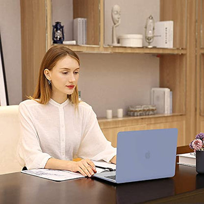 MOSISO Compatible with MacBook Air 13 inch Case M1 2021 2020 2019 2018 | A2337 A2179 A1932, Protective Hard Shell&Keyboard Cover&Screen Film&Pouch for MacBook Air 13.3 inch Case, Lavender Gray - color: Lavender Gray