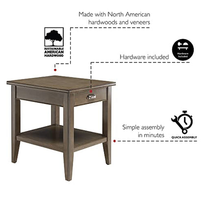 Leick Home Laurent End Table, 24", Smoke Gray - color: Gray / Pewter