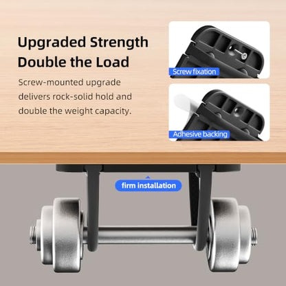 2 Pack Upgraded Laptop Charger Holder,Adjustable Silicone Strap Power Brick Organizer With Heat Dissipation,Under Desk Cable Management Mount For Most Power Adapters,Chargers,Screws & Adhesive - color: Black*2