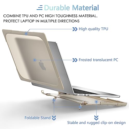 MEEgoodo Case for MacBook Air 15 inch 2026 2025 2024 2023, Case Fit Model (A3448/A3241/A3114/A2941) with M5/M4/M3/M2 Chip, Laptop Hard Shell with Heavy Duty Rugged Shockproof, Khaki - color: Khaki